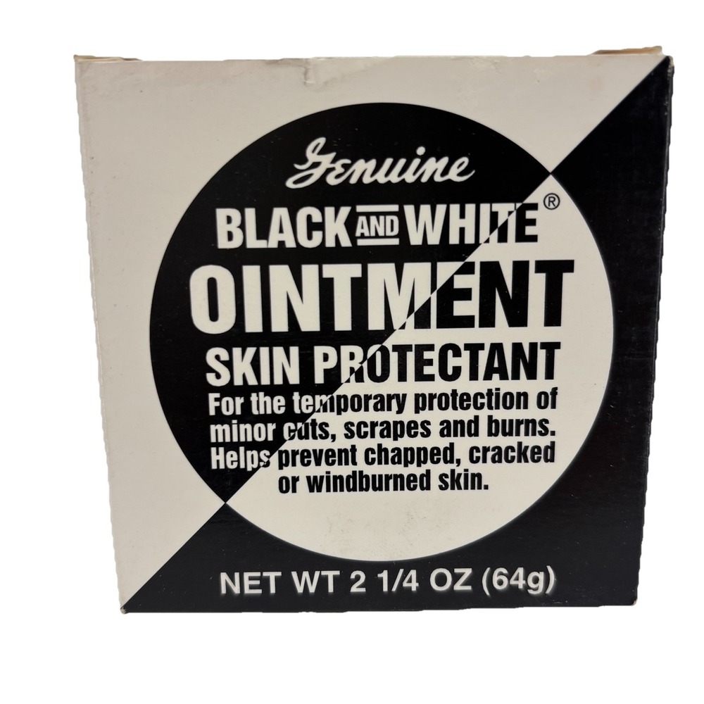 Geniune Black and White Ointment Skin Protectant 2.25 oz 64g Vintage NOS NEW